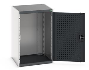 cubio cupboard with perfo doors. WxDxH: 650x650x1000mm. RAL 7035/5010 or selected Bott Cubio Empty Heavy Duty Tool Cupboard Housing